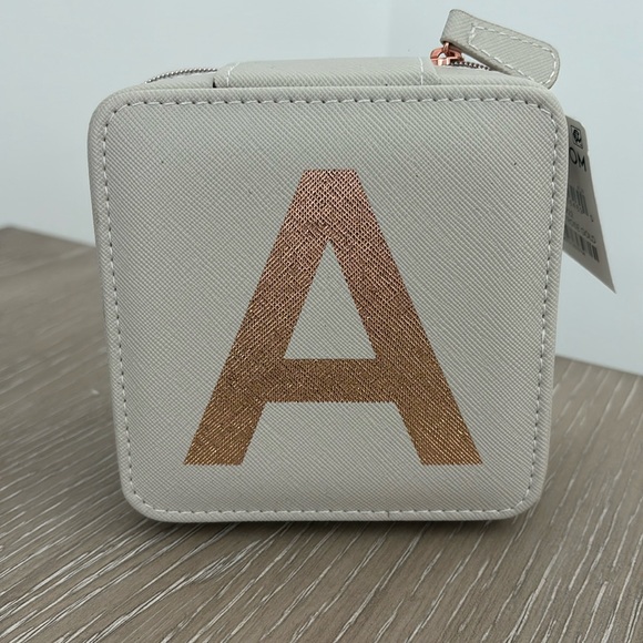 Accessories - Small Travel Jewelry Case-Initial A